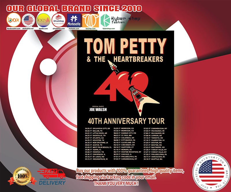 Tom Petty and the heartbreakers 40th anniversary tour poster