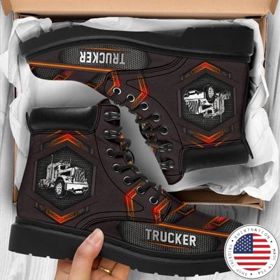 Trucker pattern carbon timberland boots as