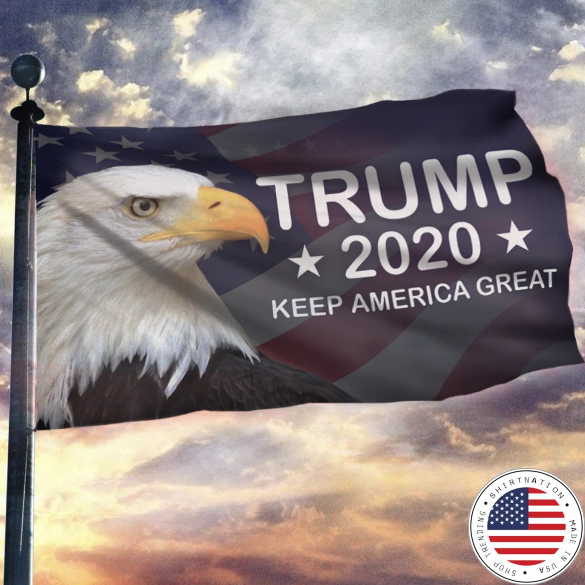 Trump 2020 Keep America Great American Eagle Flag