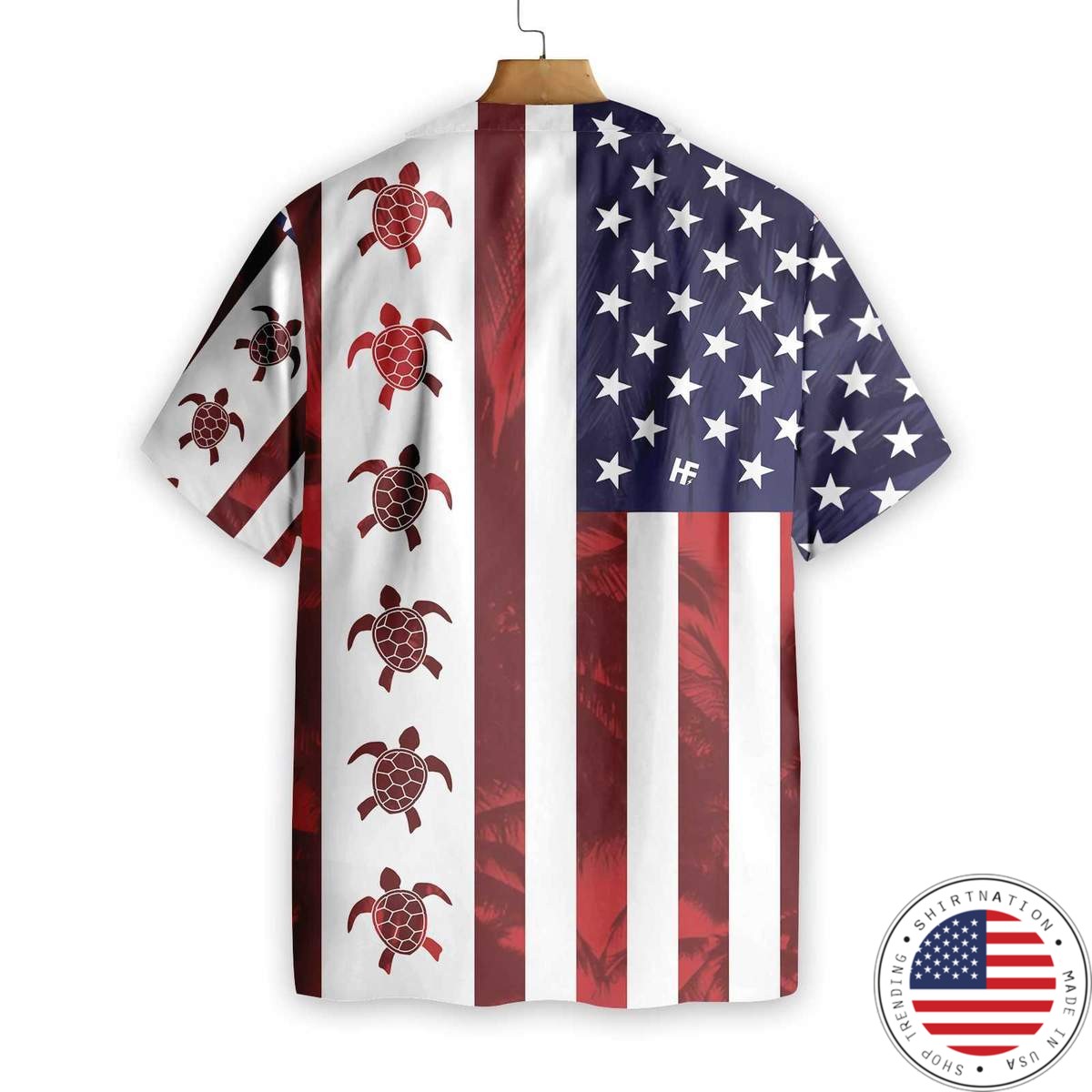 Turtle Flag American Hawaiian Shirt1
