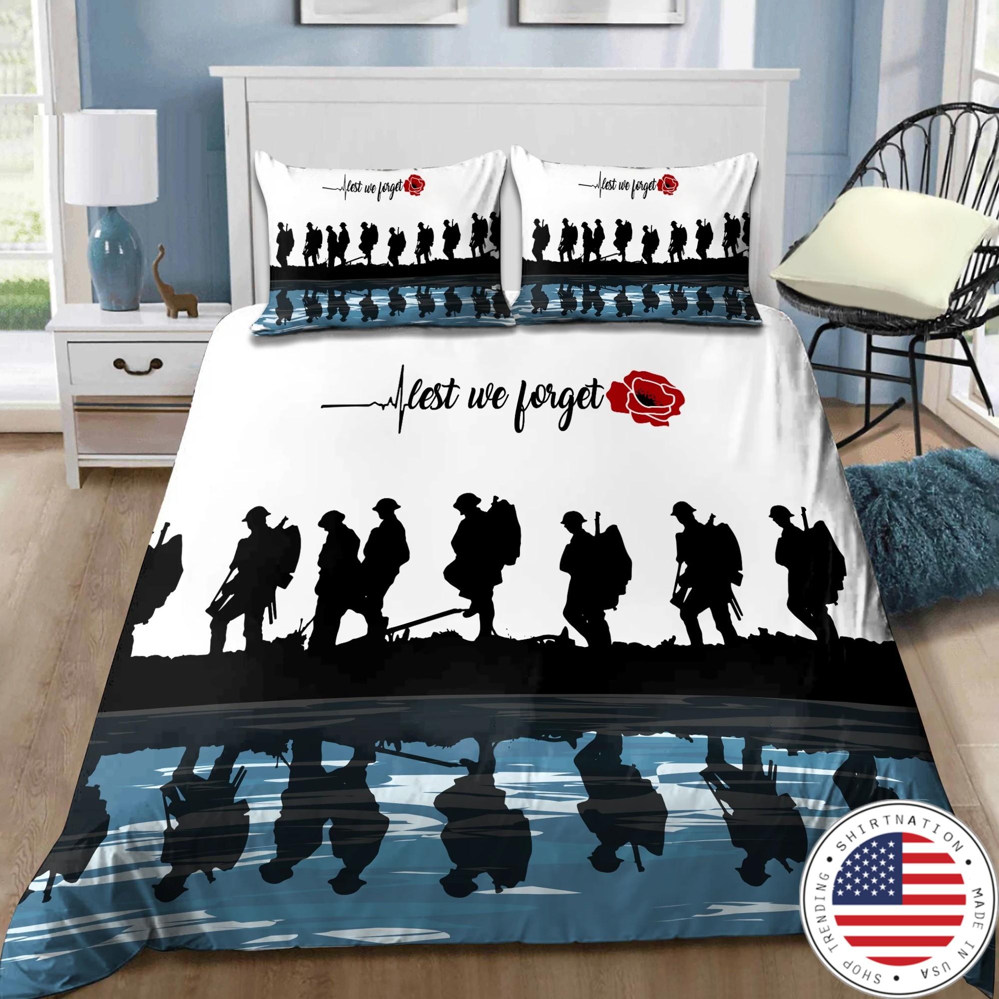 UK Veteran Let we forget honor the fallen bedding set2