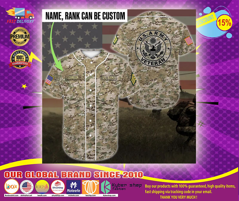 US army veteran custom name Baseball Jersey1