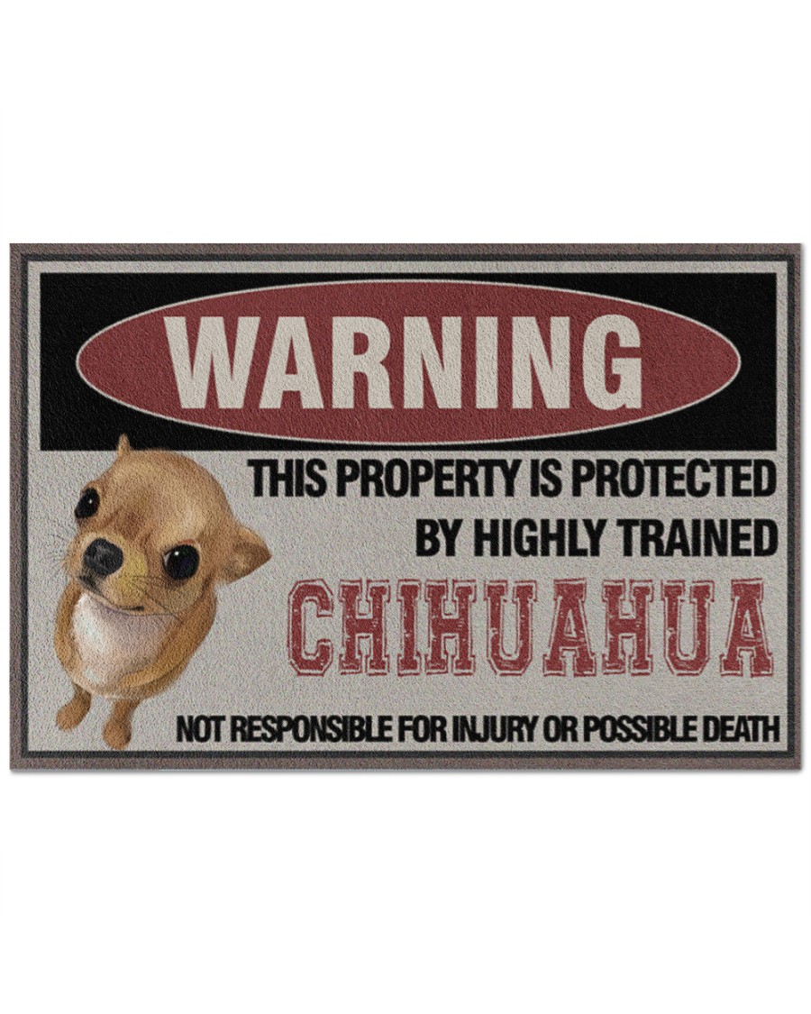 Warning this property is protected by highly trained chihuahua doormat