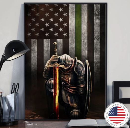 Warrior knight american green line canvas 3