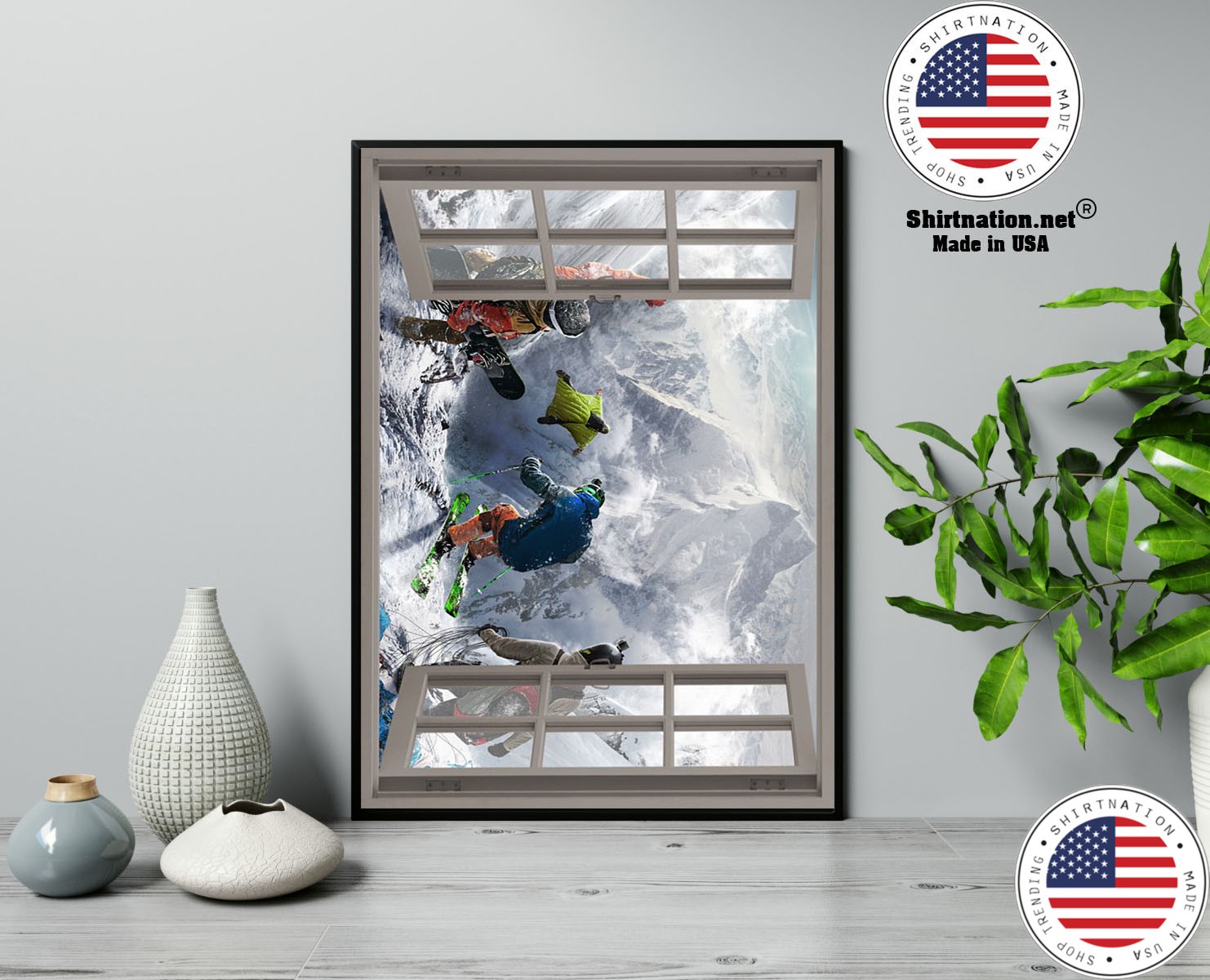 Winter sports window view poster 13