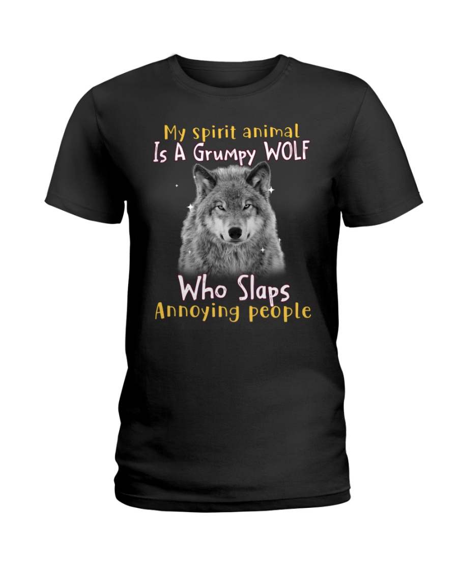 Wolf My Spirit Animal Is A Grumpy Wolf Who Slaps Annoying People Shirt1235