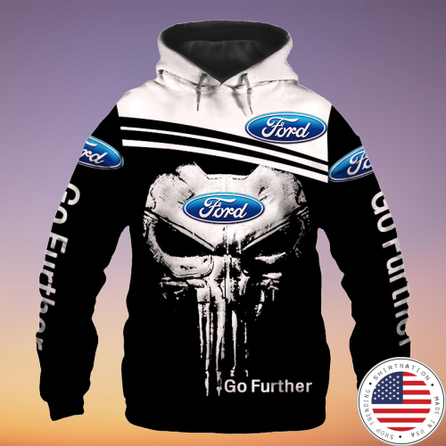 Skull Ford go further over print 3d hoodie