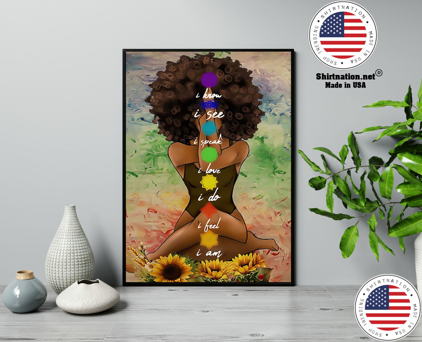 Yoga african american wall art poster 13