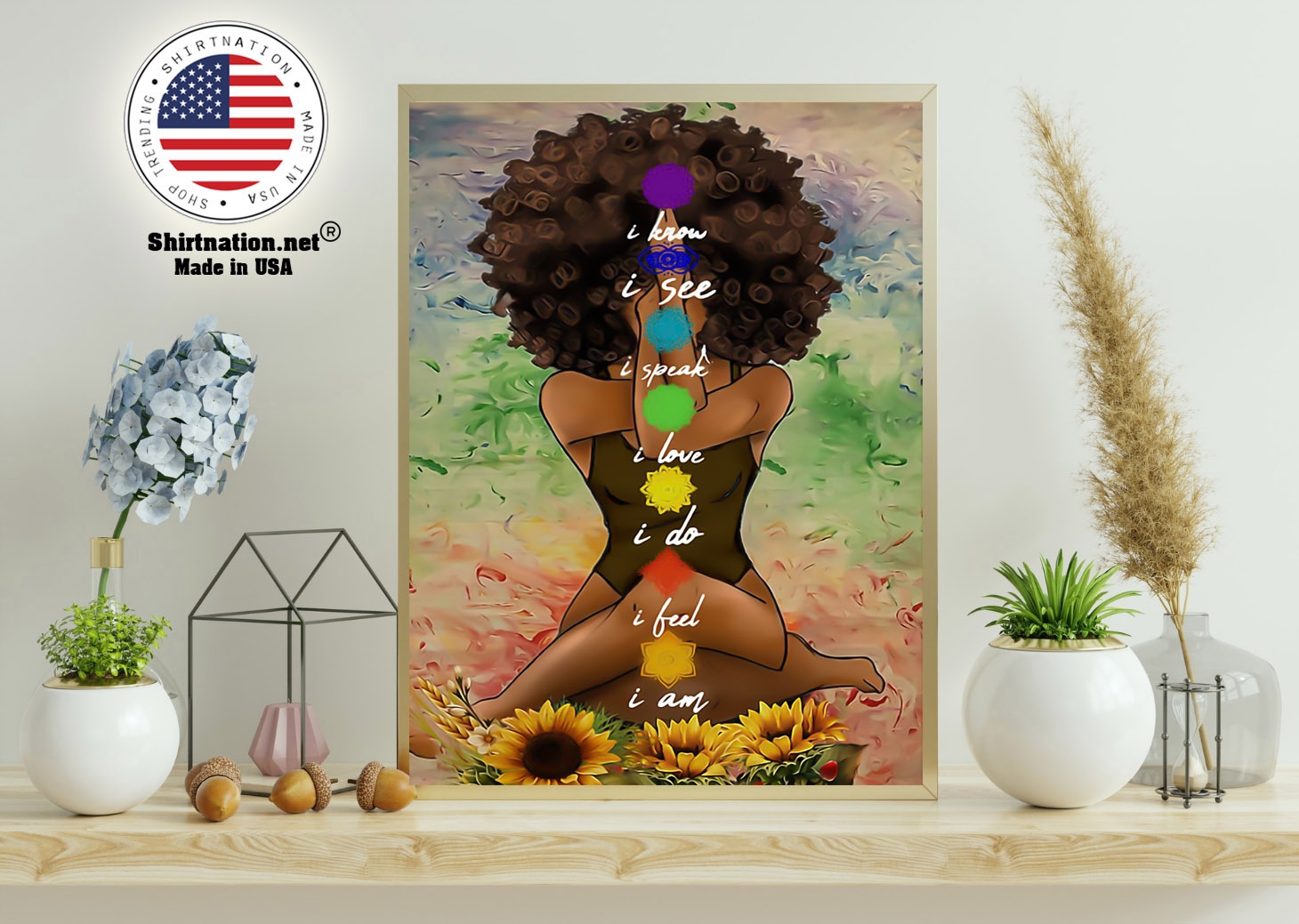 Yoga african american wall art poster 15