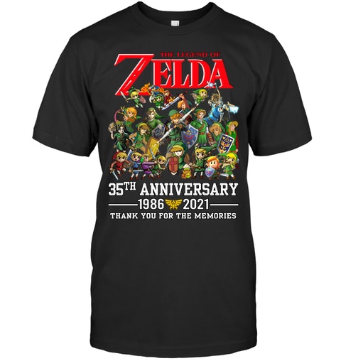 Zelda 35th anniversary 1986 2021 thank you for the memories shirt as