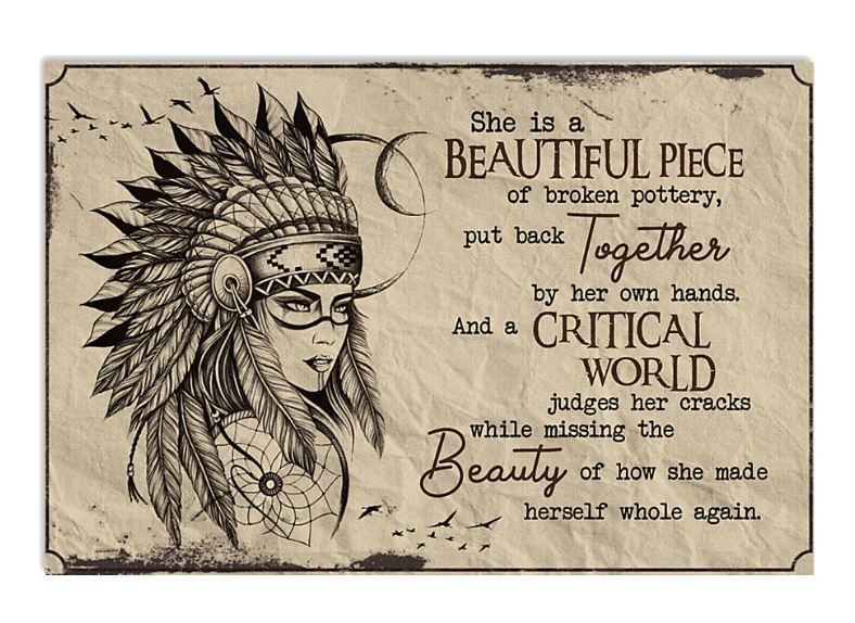 Girl tattoo she is beautiful piece of broken pottery poster