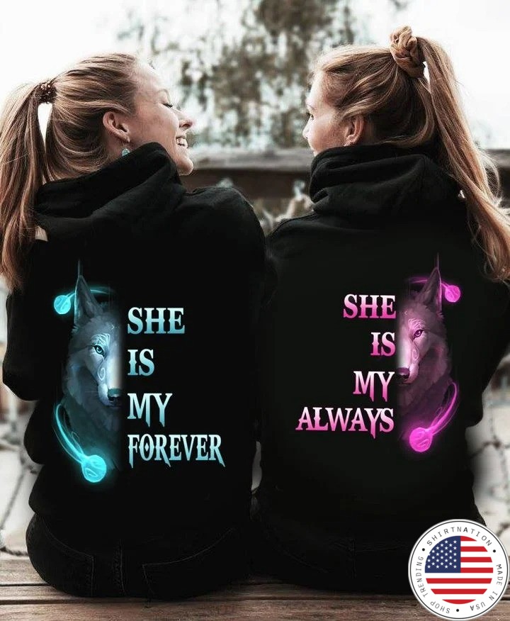 wolf she is my forever she is my always 3d hoodie 40549 1