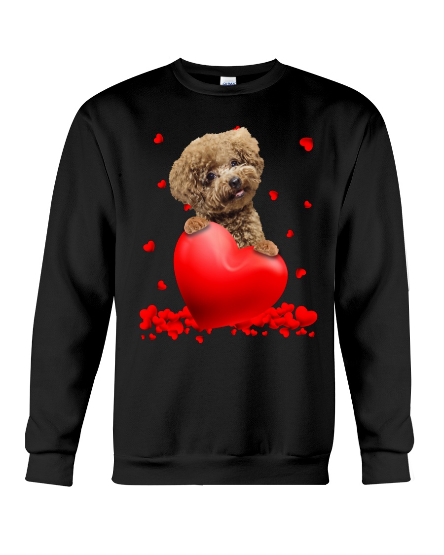 53lhIwVR Chocolate Toy Poodle Valentine Hearts shirt hoodie 7