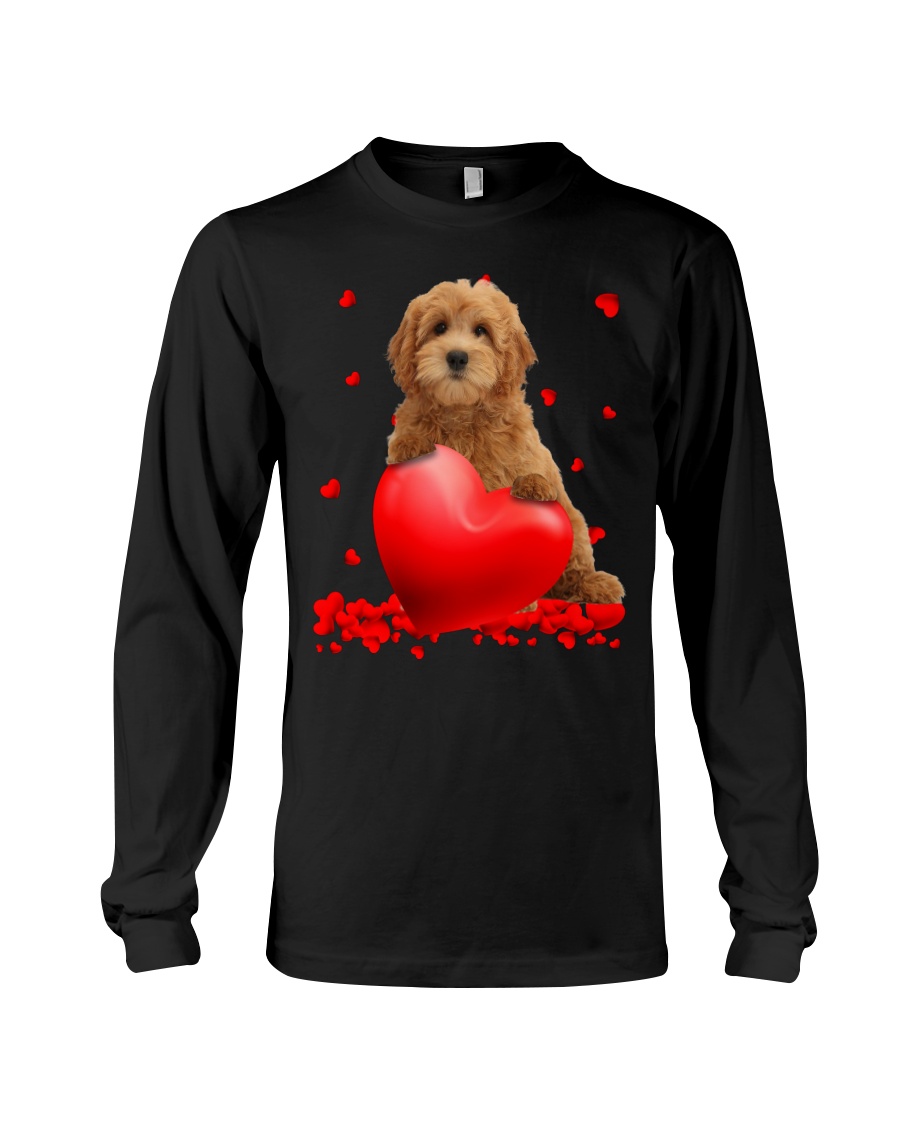 6J4852Nw Red Goldendoodle Valentine Hearts shirt hoodie 9