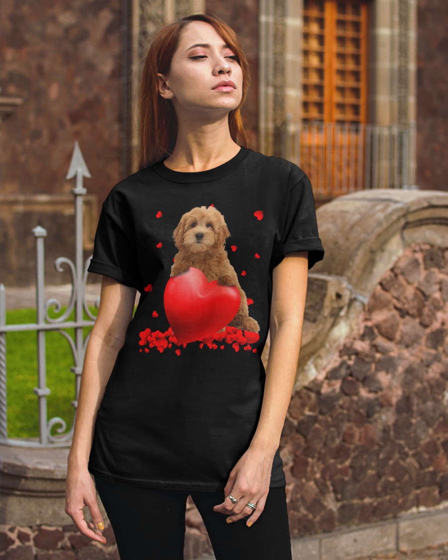 A6TdD9H3 Red Goldendoodle Valentine Hearts shirt hoodie 3