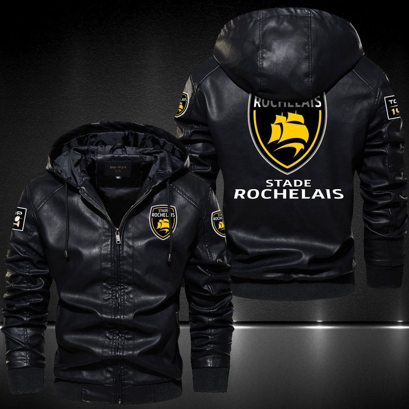 Stade Rochelais leather hat jacket