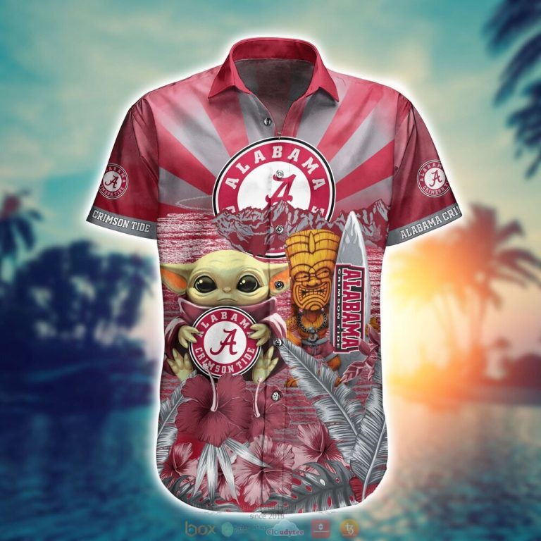 Alabama Crimson Tide NCAA Baby Yoda Hawaiian Shirt Shorts 1