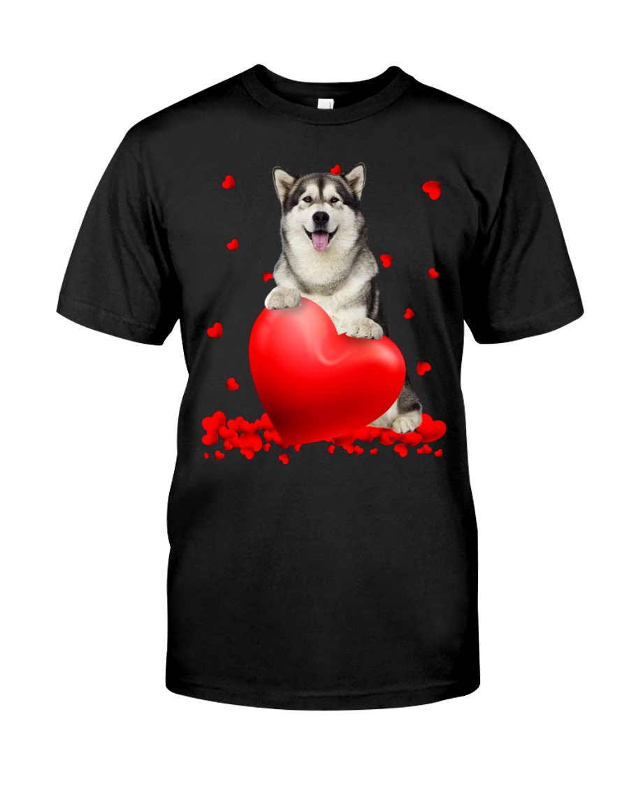 Alaskan Malamute Valentine Hearts shirt hoodie 1