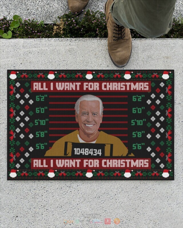 All I Want For Christmas Is Biden prison Doormat 1