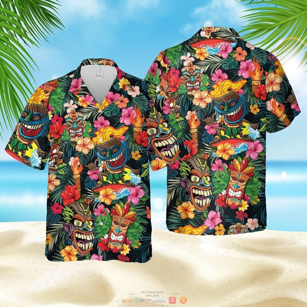 Aloha Tiki Hawaii Style Hawaiian Shirt shorts