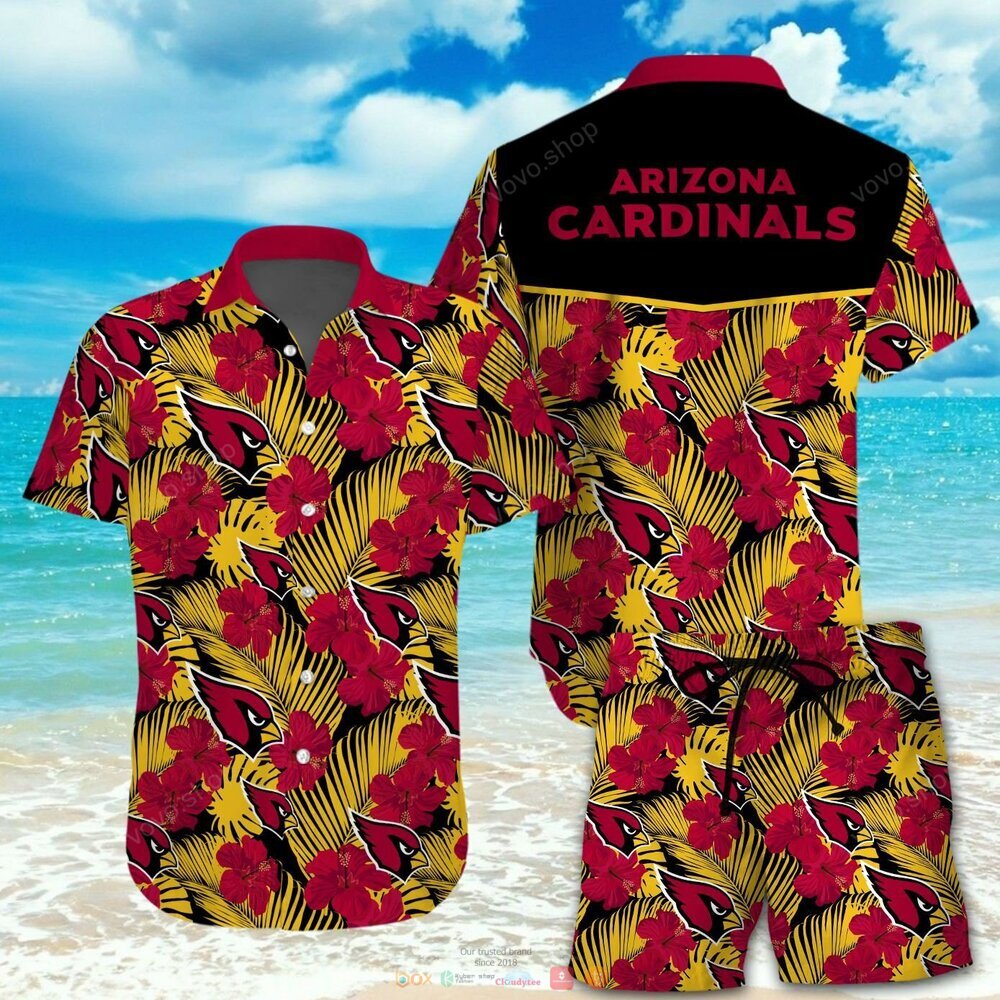 Arizona Cardinals NFL black red Hawaiian Shirt shorts
