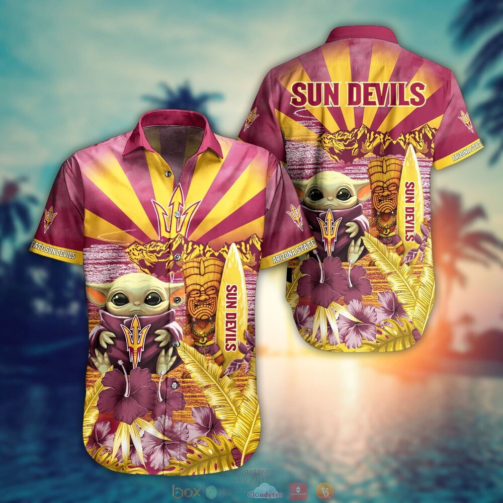 Arizona State Sun Devils NCAA Baby Yoda Hawaiian Shirt Shorts