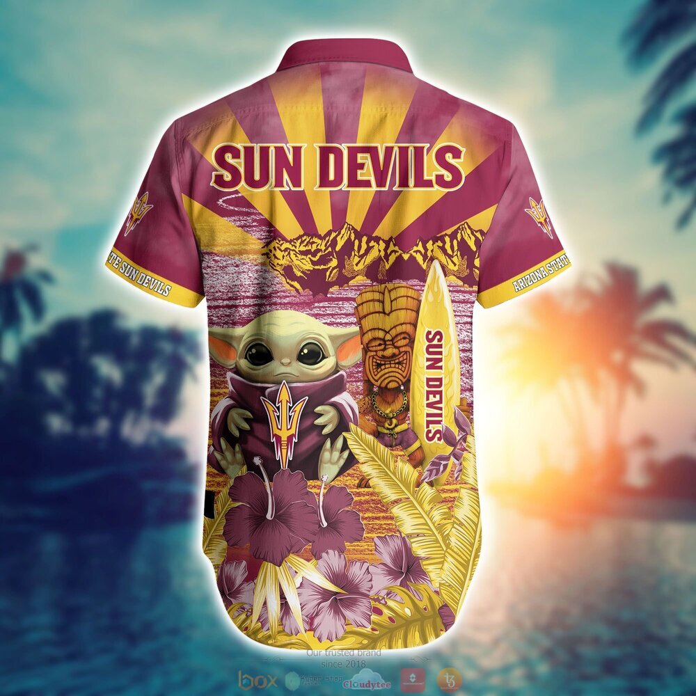 Arizona State Sun Devils NCAA Baby Yoda Hawaiian Shirt Shorts 1 2