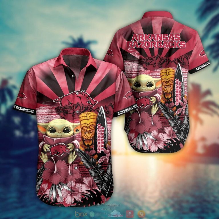 Arkansas Razorbacks NCAA Baby Yoda Hawaiian Shirt Shorts