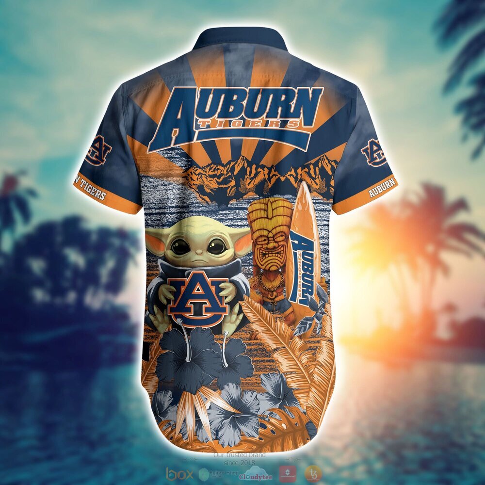 Auburn Tigers NCAA Baby Yoda Hawaiian Shirt Shorts 1 2