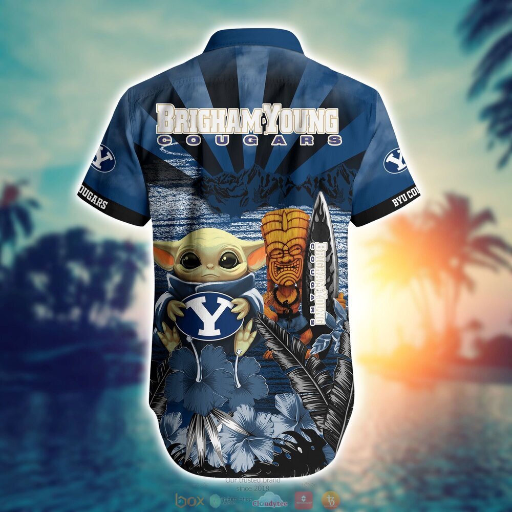 BYU Cougars NCAA Baby Yoda Hawaiian Shirt Shorts 1 2