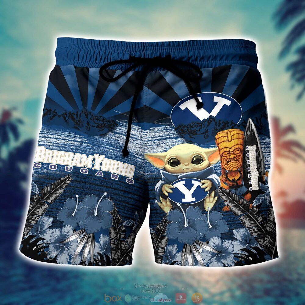 BYU Cougars NCAA Baby Yoda Hawaiian Shirt Shorts 1 2 3