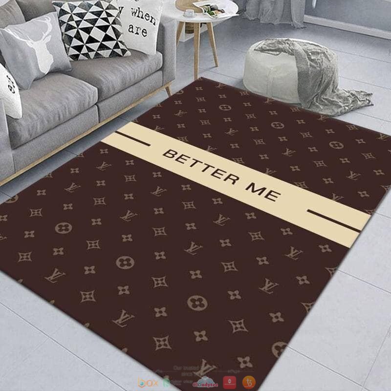 Better Me Louis Vuitton brown pattern rug