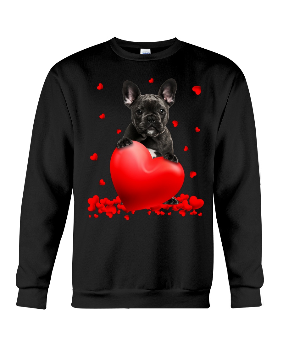 Black French Bulldog Valentine Hearts shirt hoodie 7