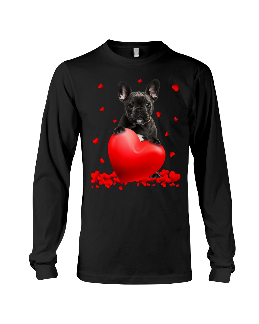 Black French Bulldog Valentine Hearts shirt hoodie 9
