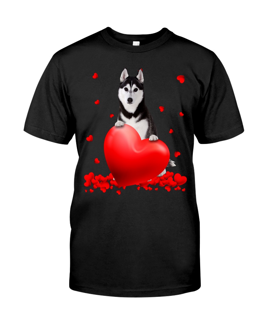 Black Husky Valentine Hearts shirt hoodie 1