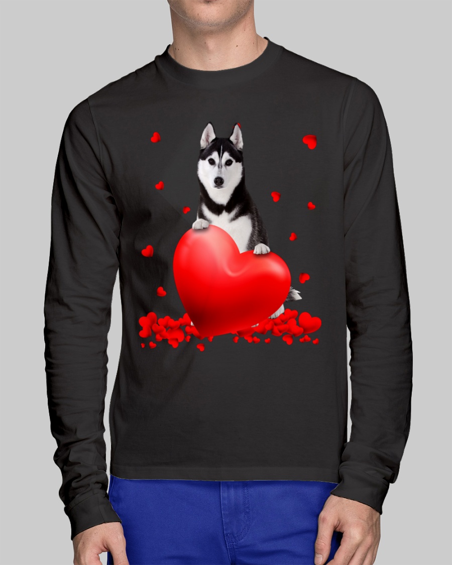 Black Husky Valentine Hearts shirt hoodie 12