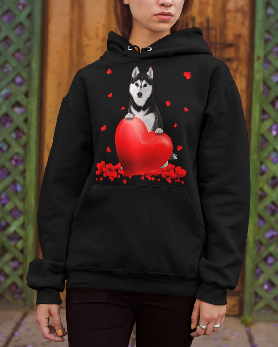 Black Husky Valentine Hearts shirt hoodie 6