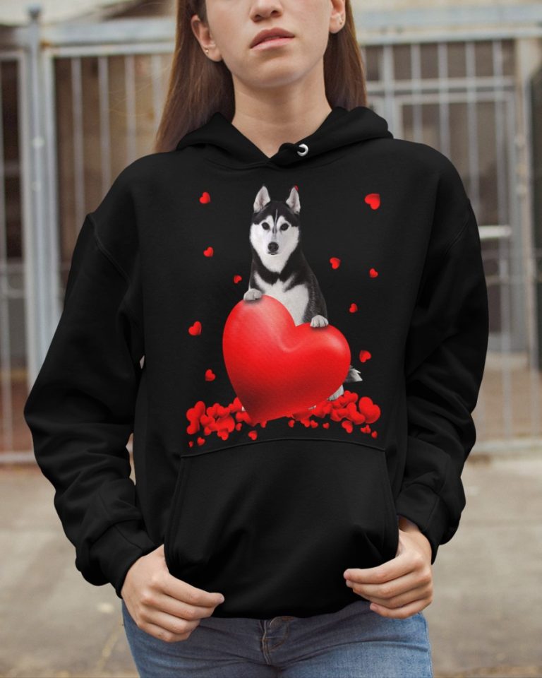 Black Husky Valentine Hearts shirt hoodie 7