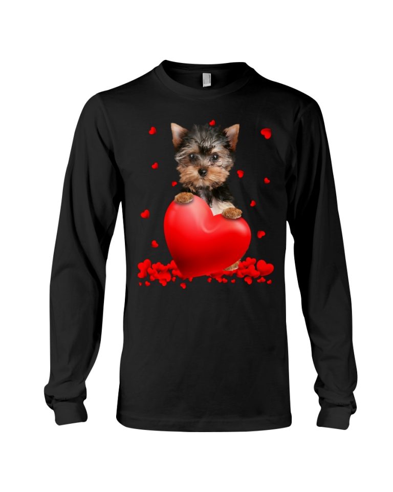 Black YorkShire Terrier Valentine Hearts shirt hoodie 10