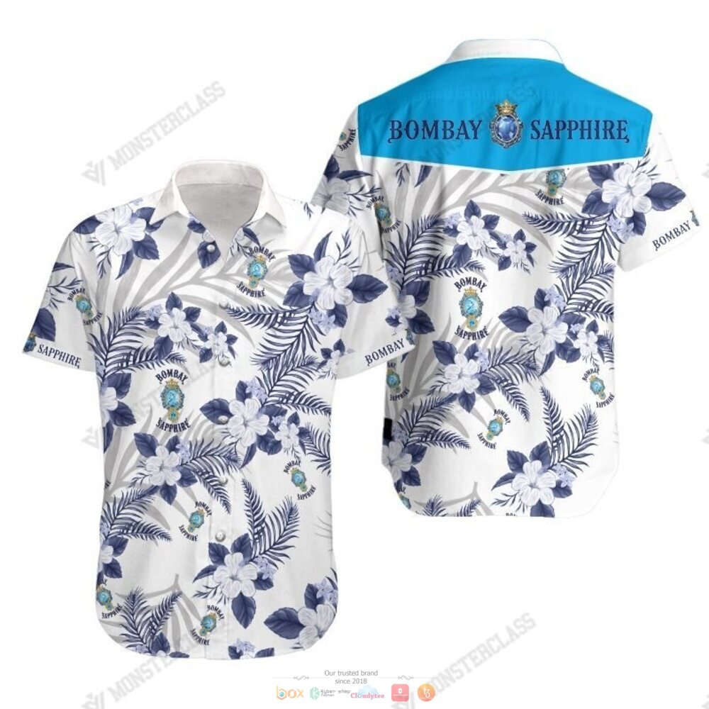 Bombay Sapphire Tropical Plant Hawaiian Shirt Shorts