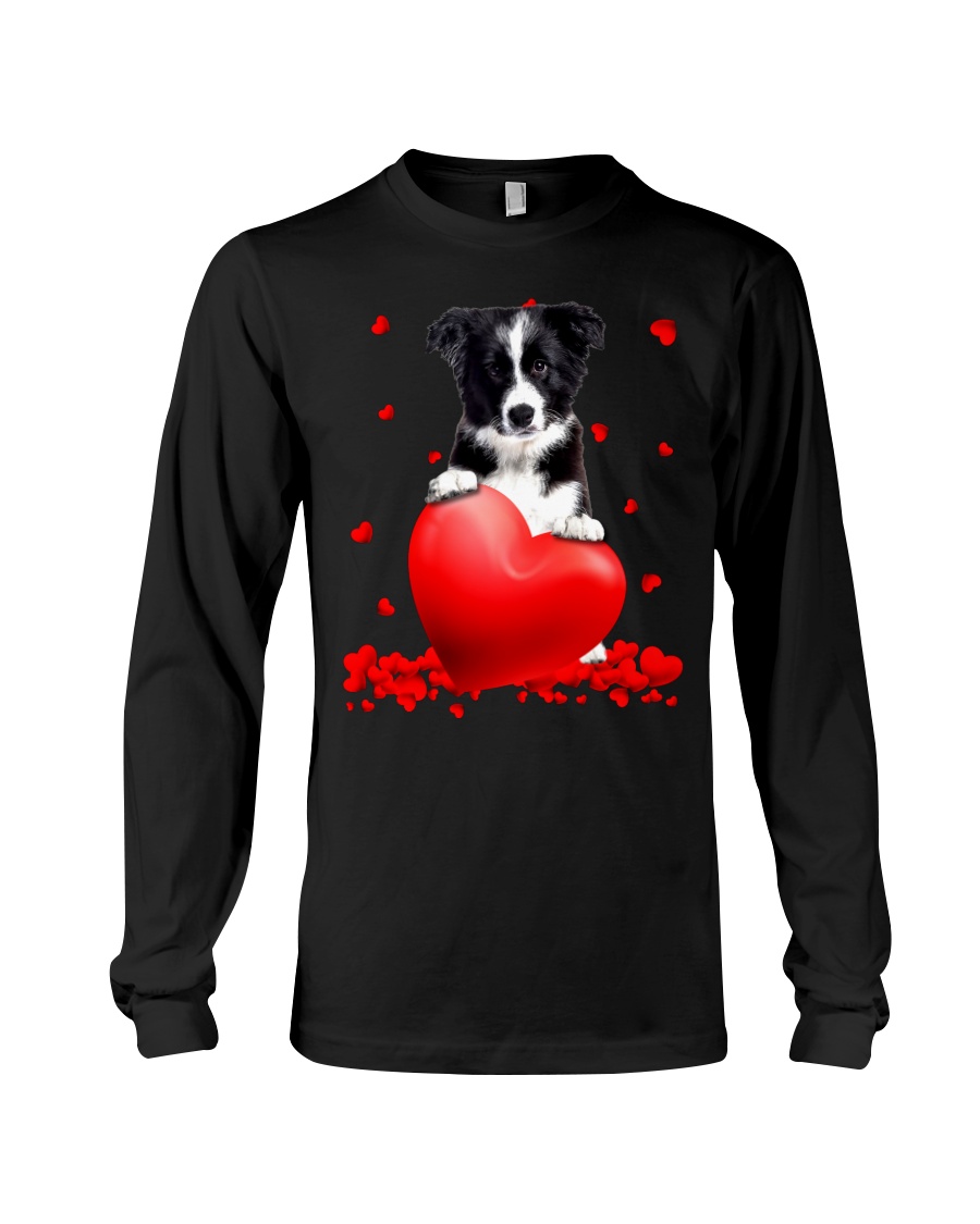 Border Collie Valentine Hearts shirt hoodie9