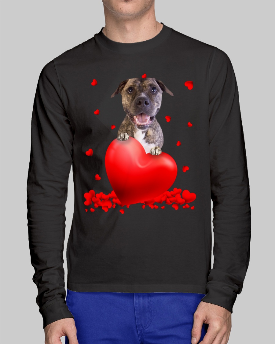 Brindle Pitbull Valentine Hearts shirt hoodie 10