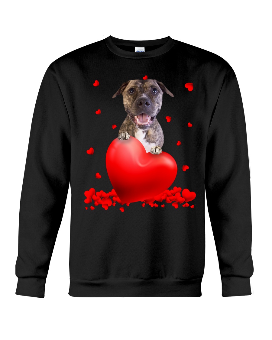 Brindle Pitbull Valentine Hearts shirt hoodie 6
