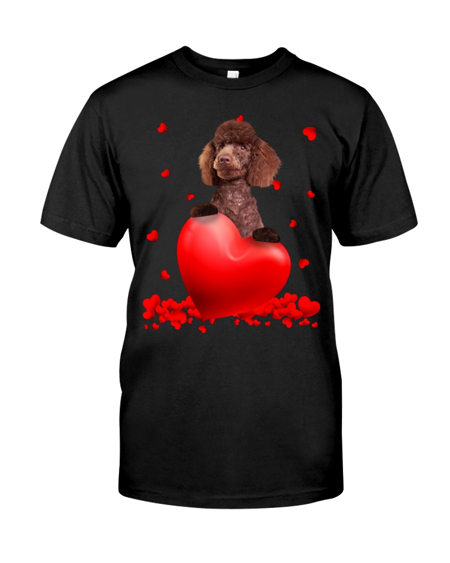 Brown Miniature Poodle Valentine Hearts shirt hoodie 1