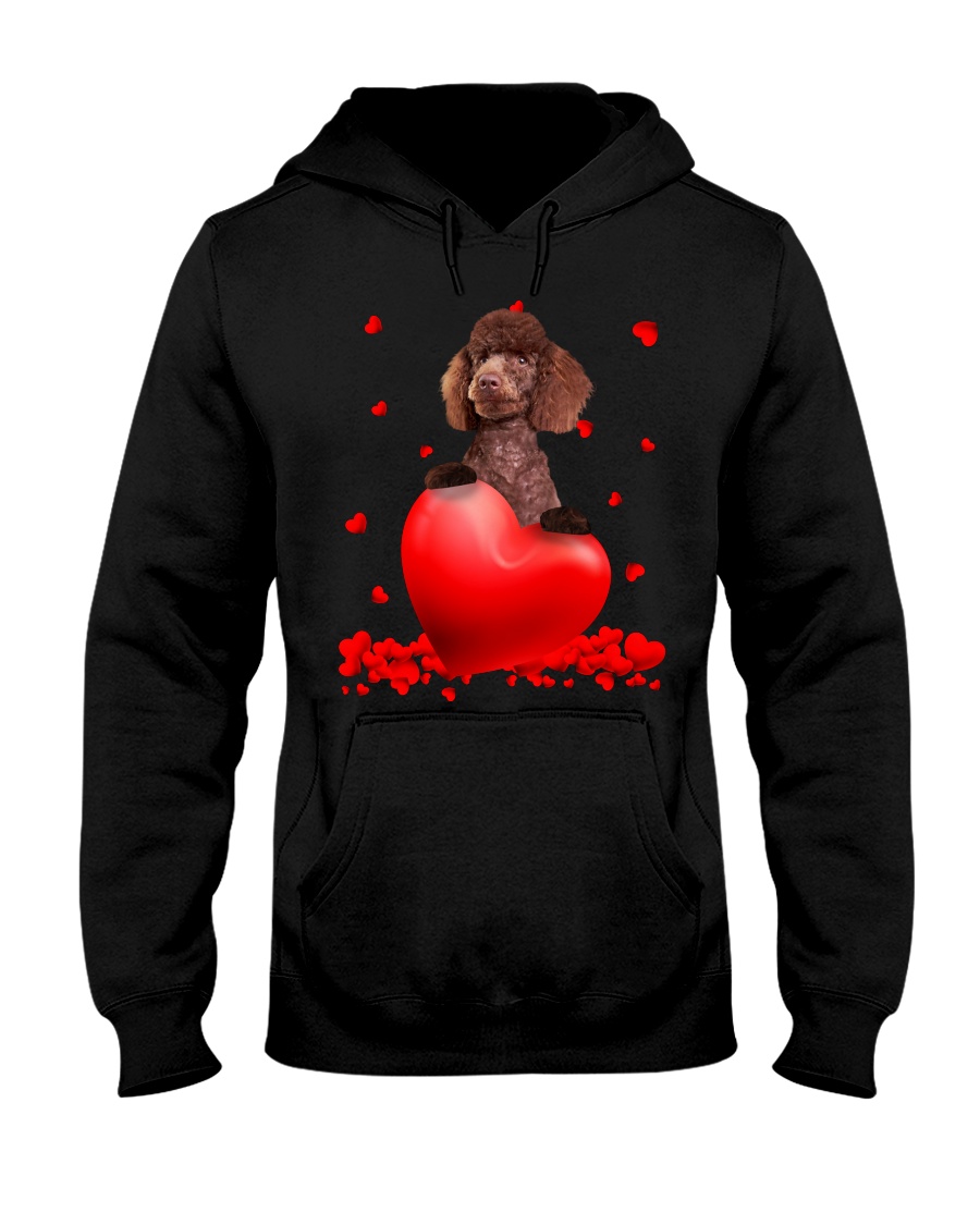 Brown Miniature Poodle Valentine Hearts shirt hoodie 4