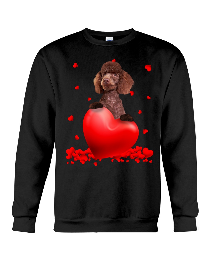 Brown Miniature Poodle Valentine Hearts shirt hoodie 6