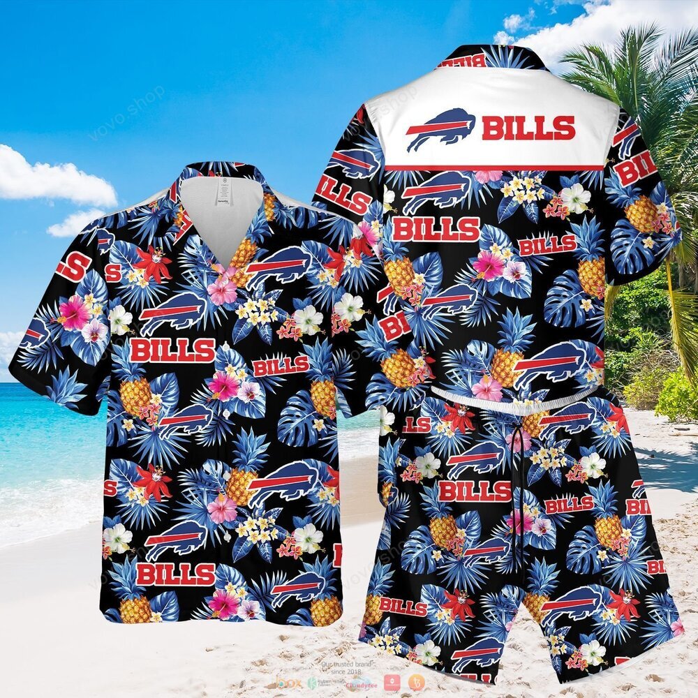 Buffalo Bills NFL black blue Hawaiian Shirt shorts