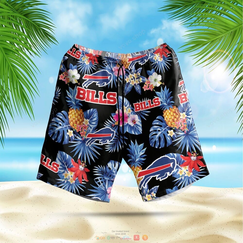 Buffalo Bills NFL black blue Hawaiian Shirt shorts 1 2