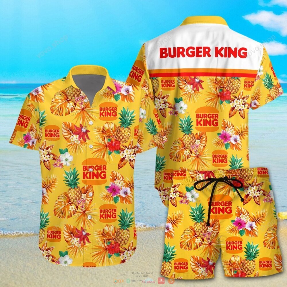 Burger King pineapple Hawaiian Shirt shorts