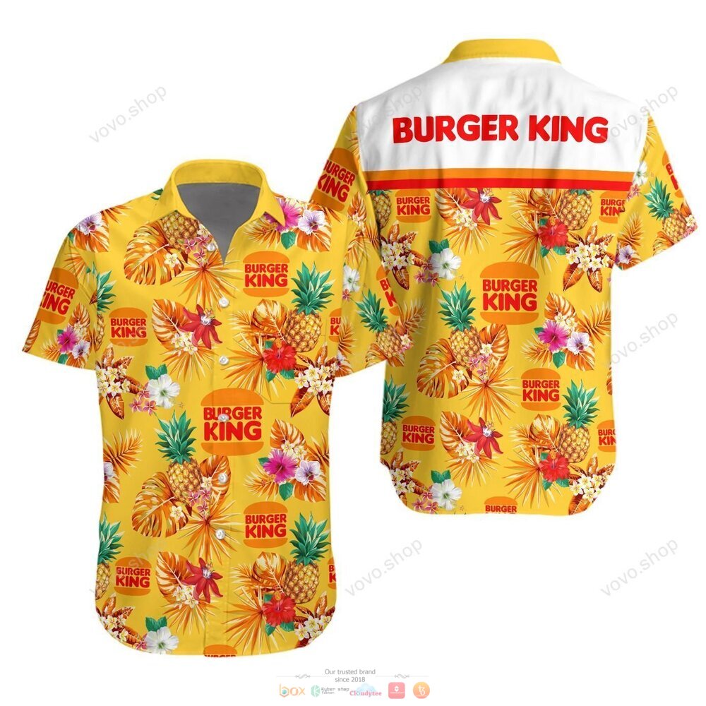 Burger King pineapple Hawaiian Shirt shorts 1